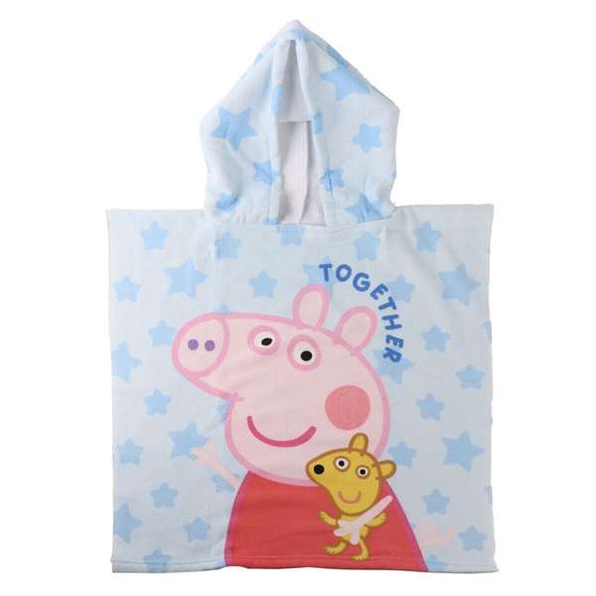 Poncho-Toalha com Capuz Peppa Pig Azul Claro 55 x 77 cm