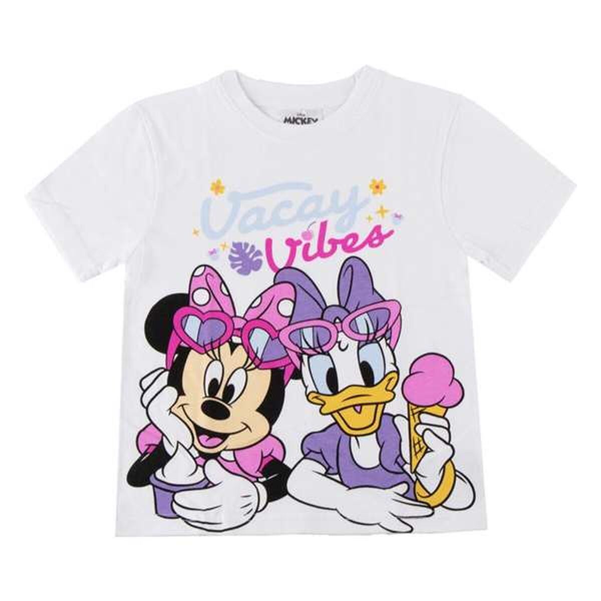 Camisola de Manga Curta Infantil Minnie Mouse Branco
