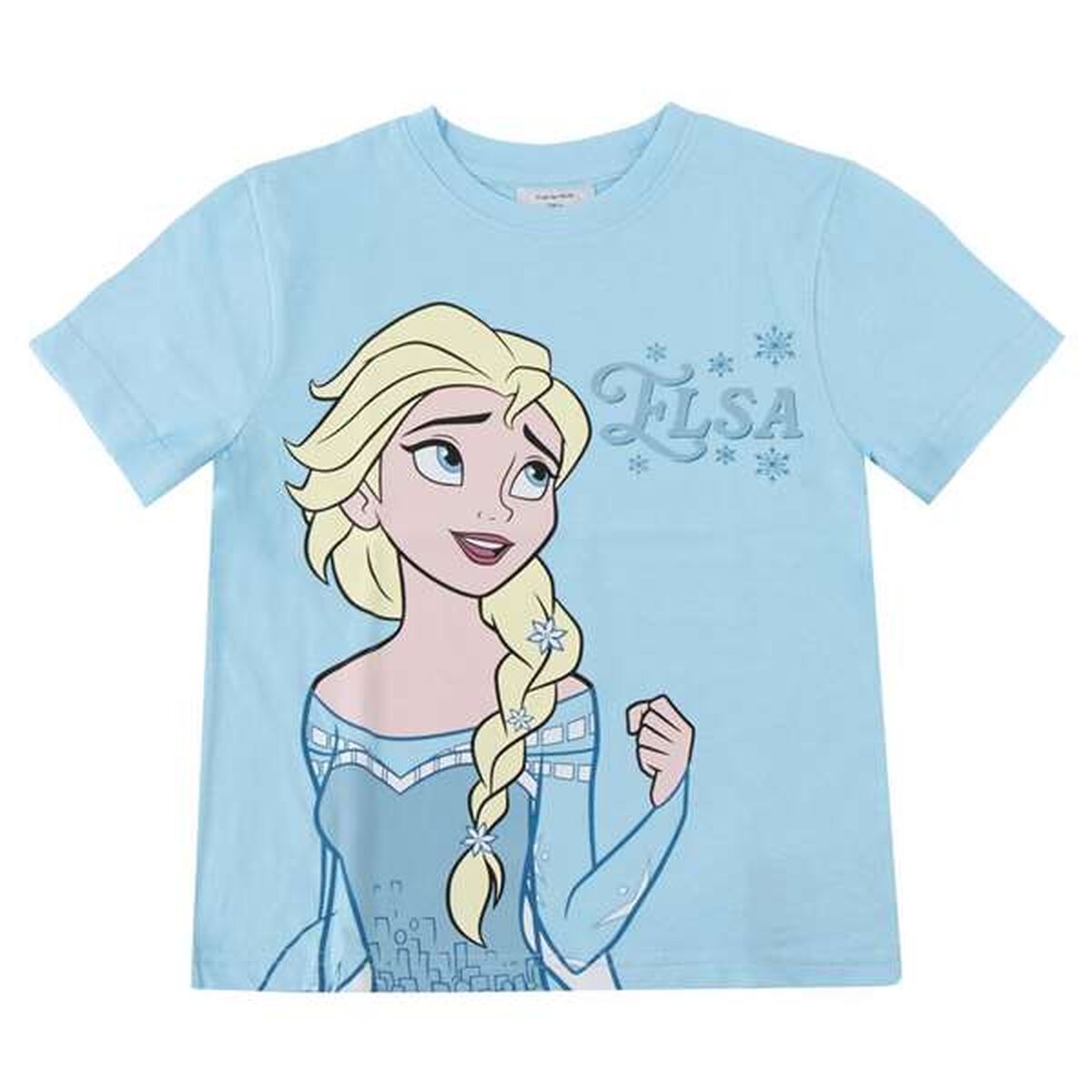 Camisola de Manga Curta Infantil Frozen Azul Claro