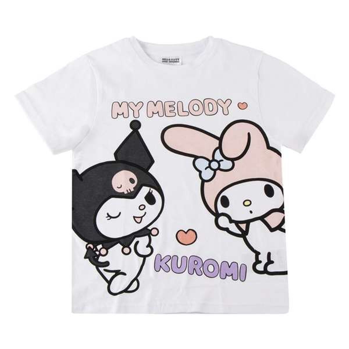 Camisola de Manga Curta Infantil Hello Kitty Branco