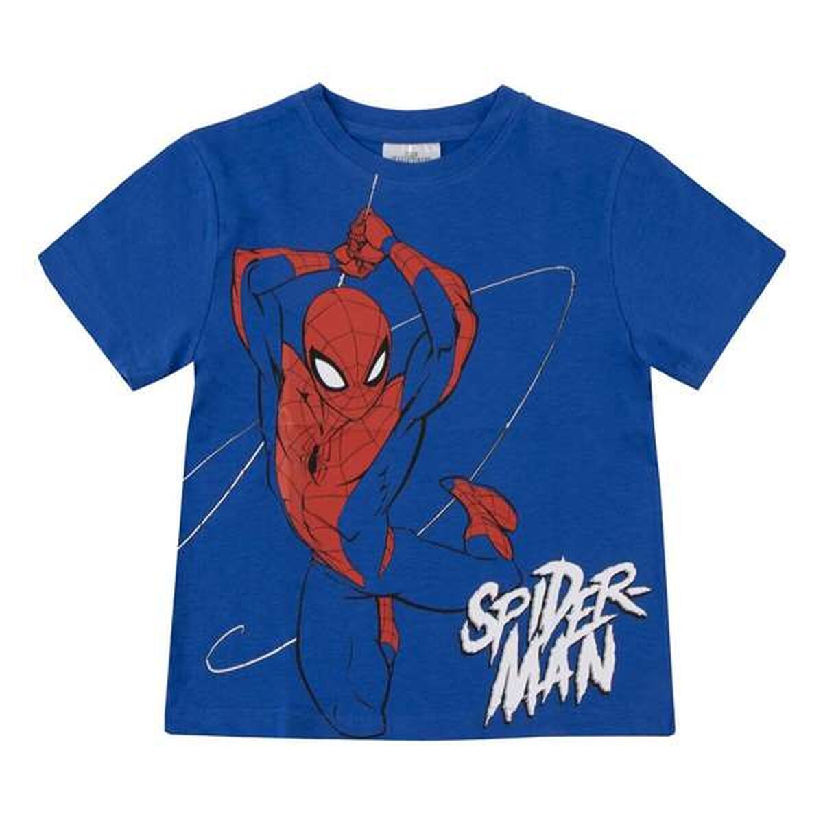 Camisola de Manga Curta Infantil Spider-Man Azul