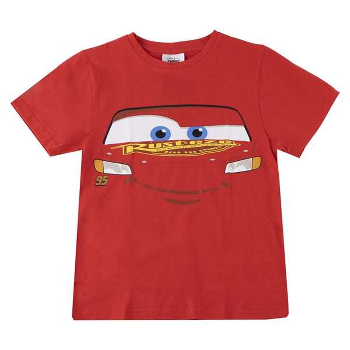 Camisola de Manga Curta Infantil Cars Vermelho