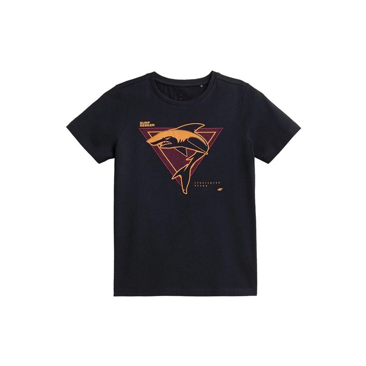 Camisola de Manga Curta Infantil 4F With Print Preto