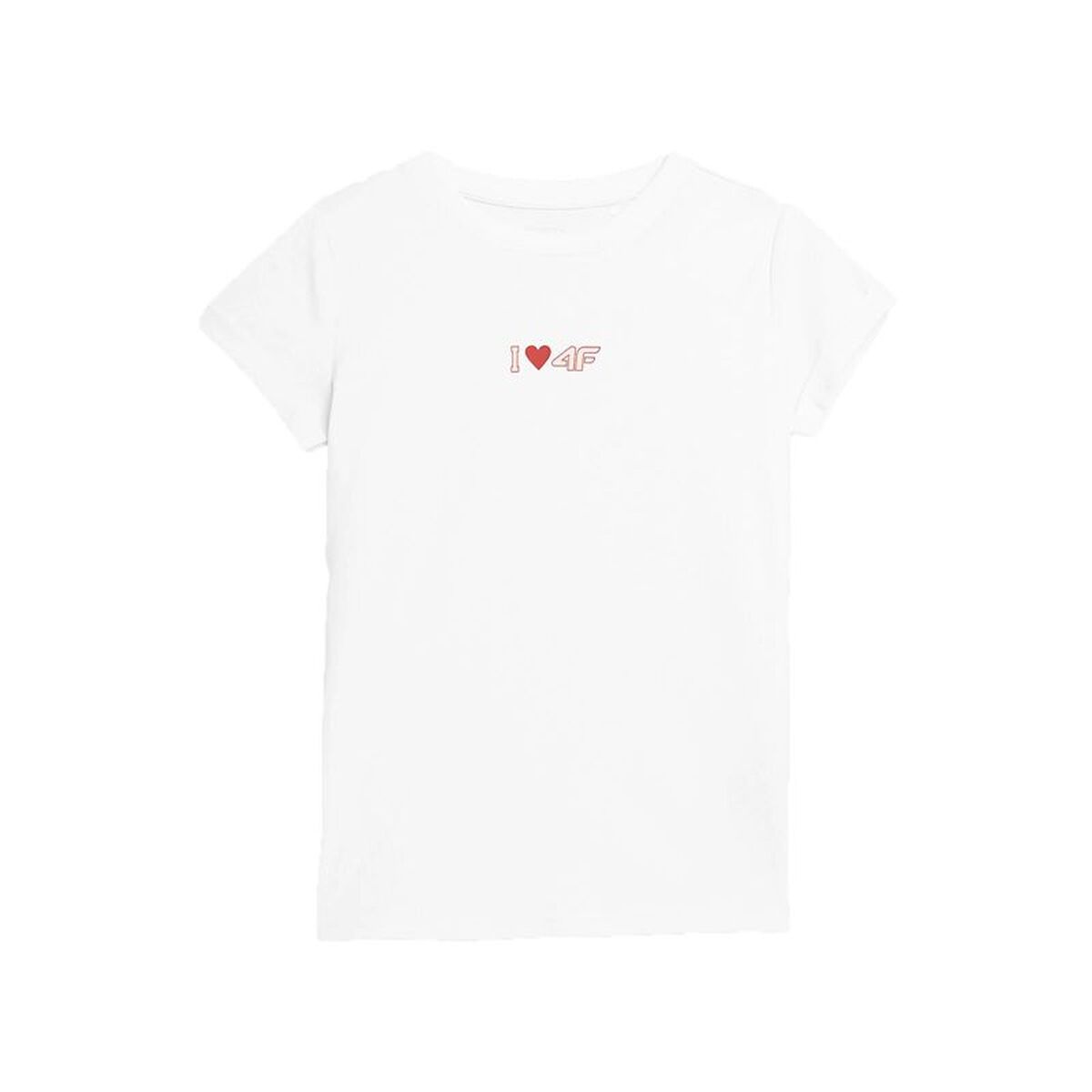 Camisola de Manga Curta Infantil 4F JTSD005 Branco