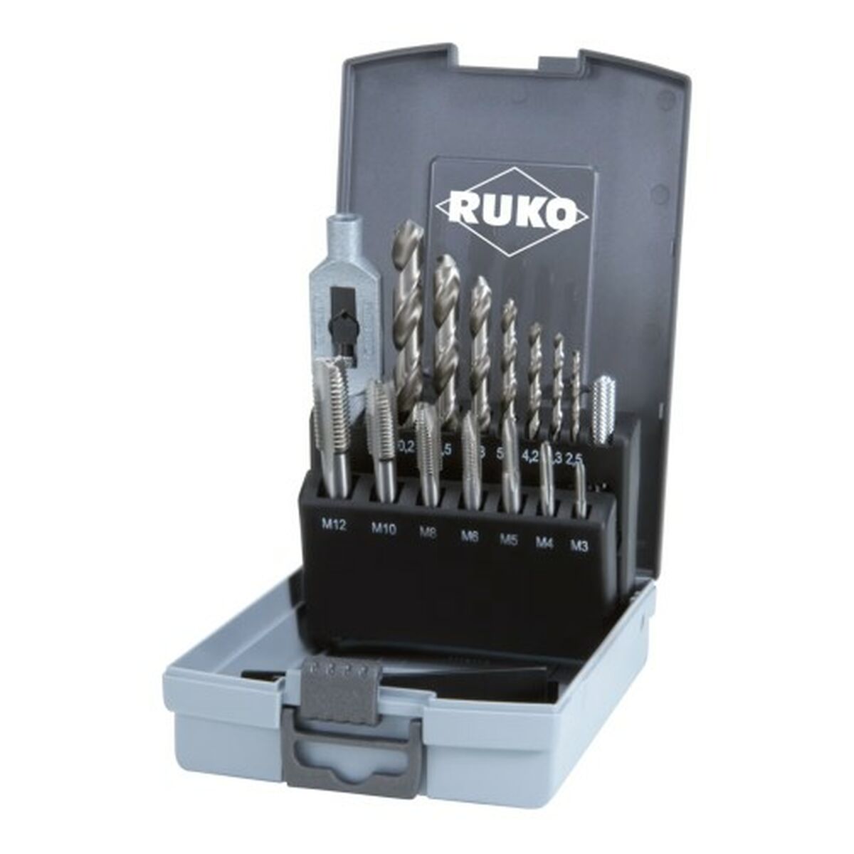 Jogo de machos para roscar manualmente RUKO Aço de alta velocidade (HSS)