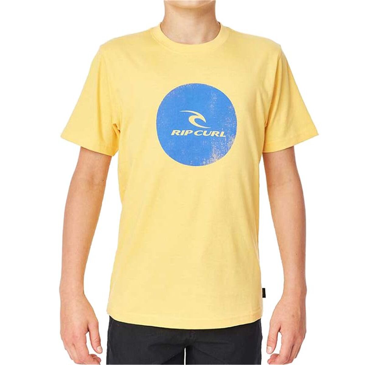 Camisola de Manga Curta Infantil Rip Curl Rip Curl Corp Icon Boys Amarelo