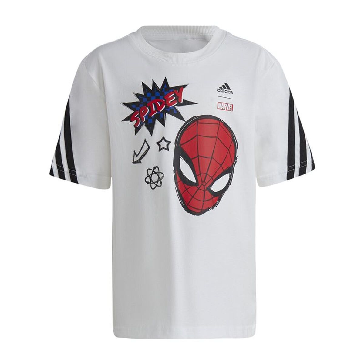 Camisola de Manga Curta Infantil Adidas Marvel Spider-Man Branco