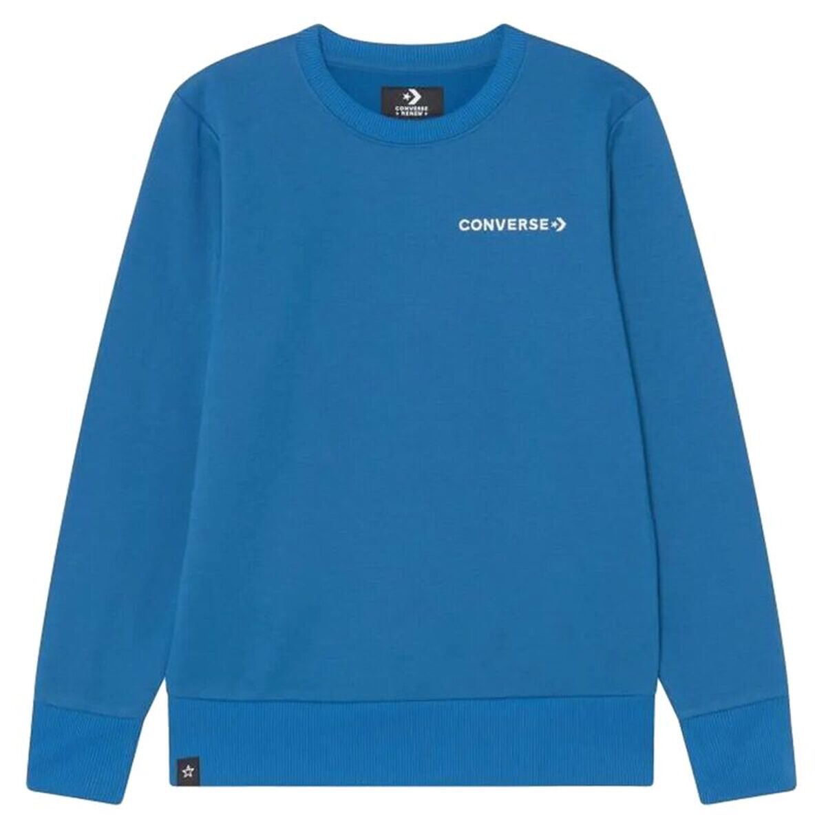 Polar sem Capuz Criança Converse WordMark Crew Azul