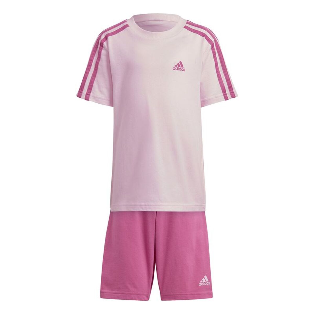 Conjunto Desportivo para Crianças Adidas Lk 3S Co T Set Cor de Rosa