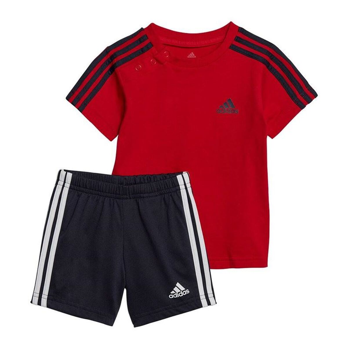 Conjunto de Vestuário Adidas 3Stripes Sport Set Vermelho