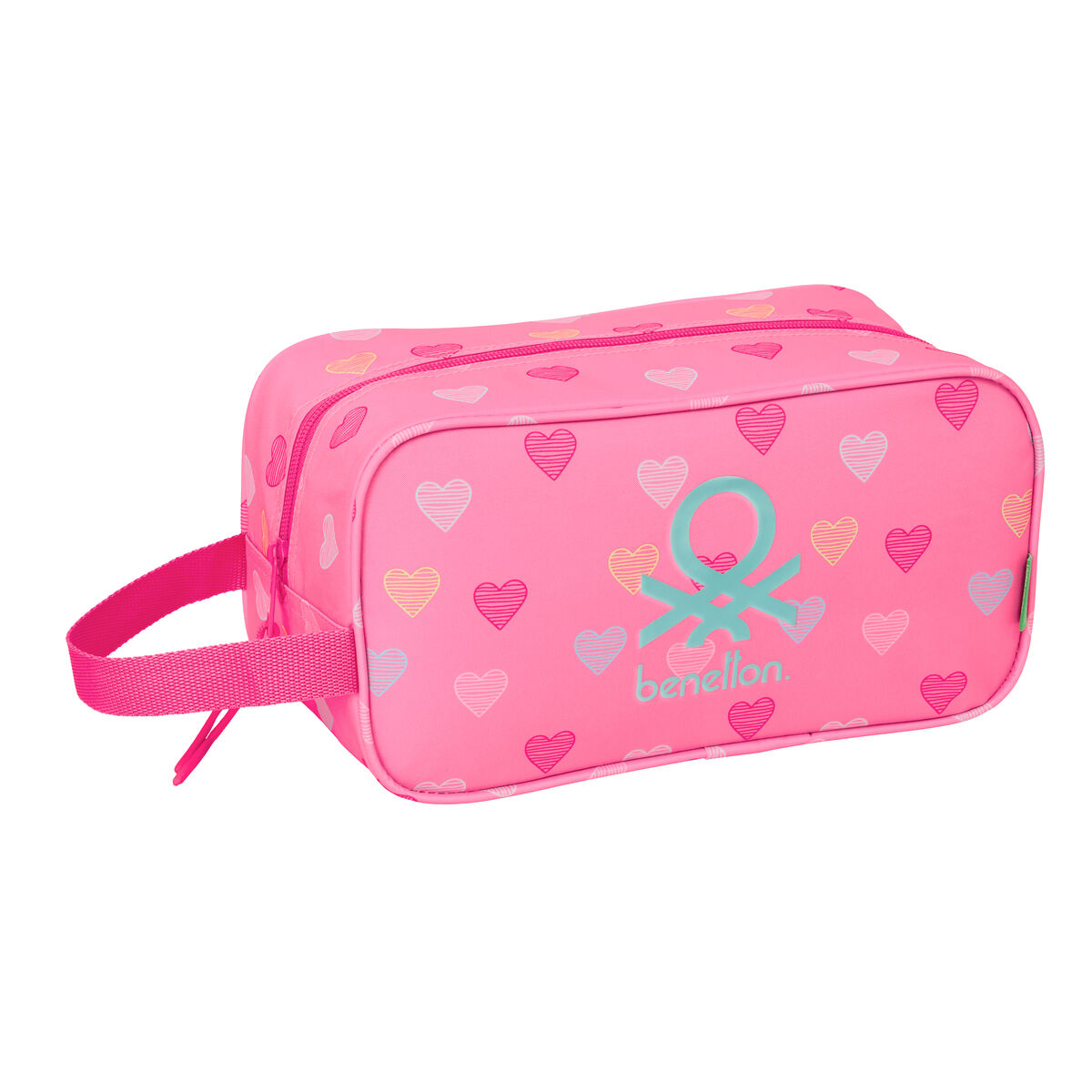 Bolsa para Sapatos de Viagem Benetton Heart Cor de Rosa 29 x 15 x 14 cm