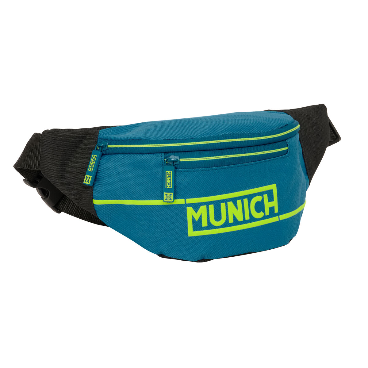 Bolsa de Cintura Munich Land Preto Verde 23 x 12 x 9 cm