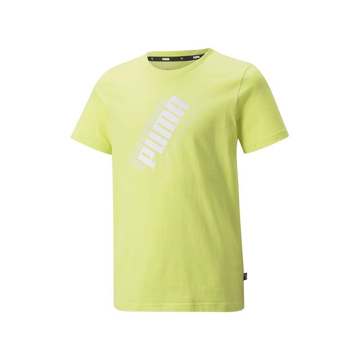 Camisola de Manga Curta Infantil Puma Power Logo Boys Green Amarelo