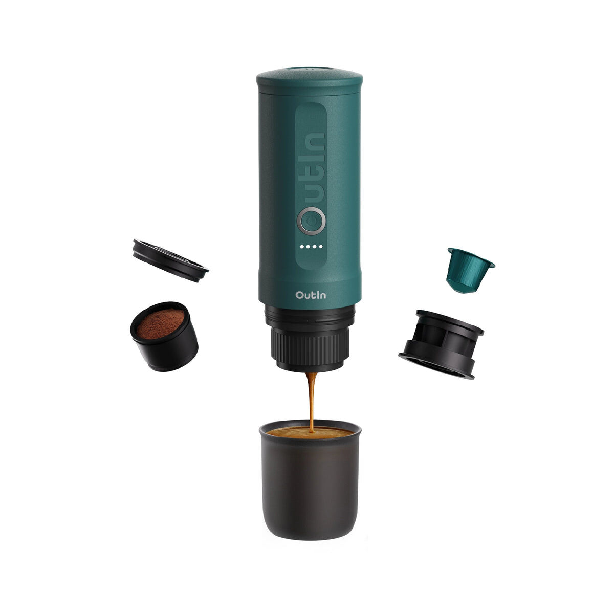 Cafeteira Portátil Outin OUTINTEAL Turquesa Aço inoxidável 80 ml