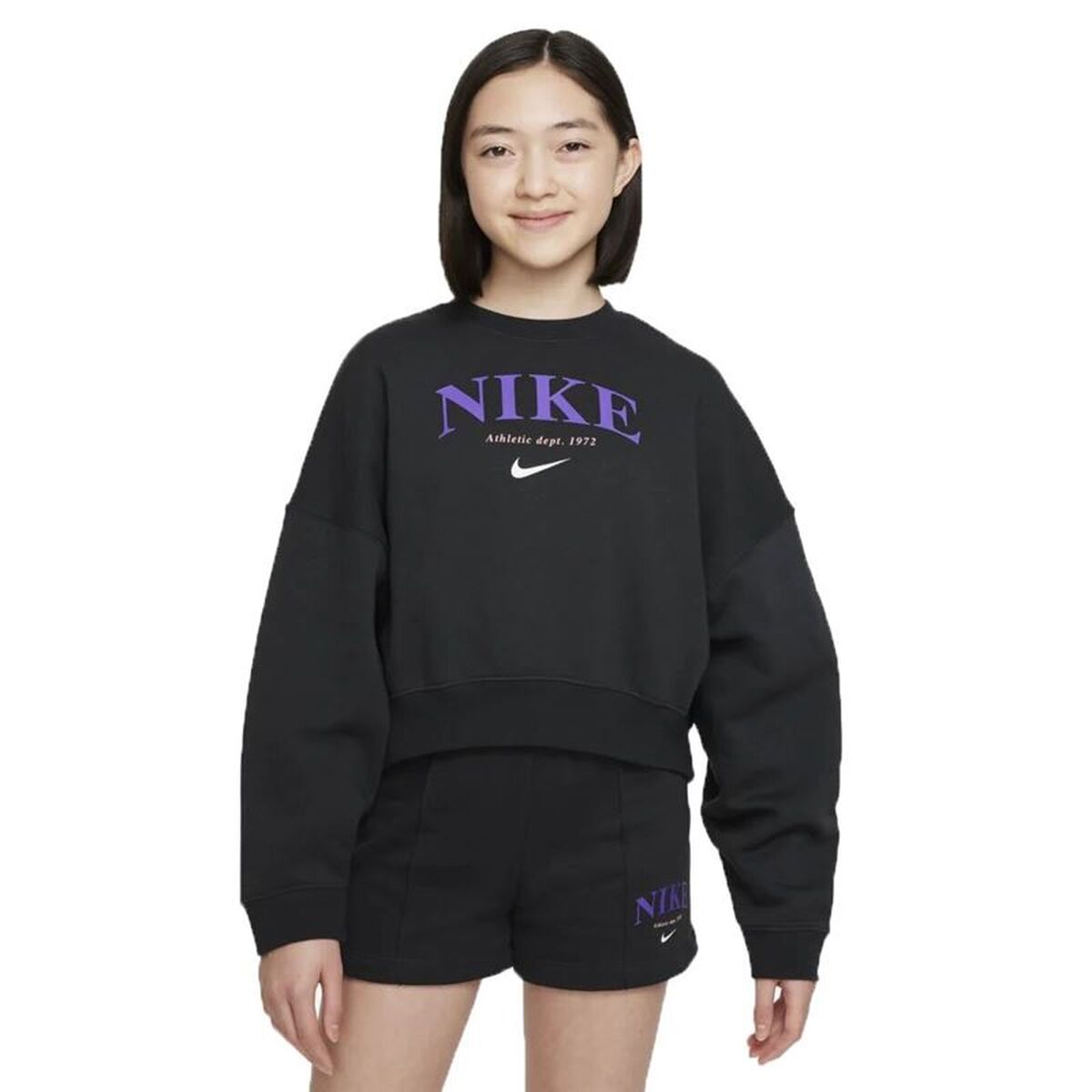 Camisola sem Capuz Menina Nike Sportswear Trend Preto