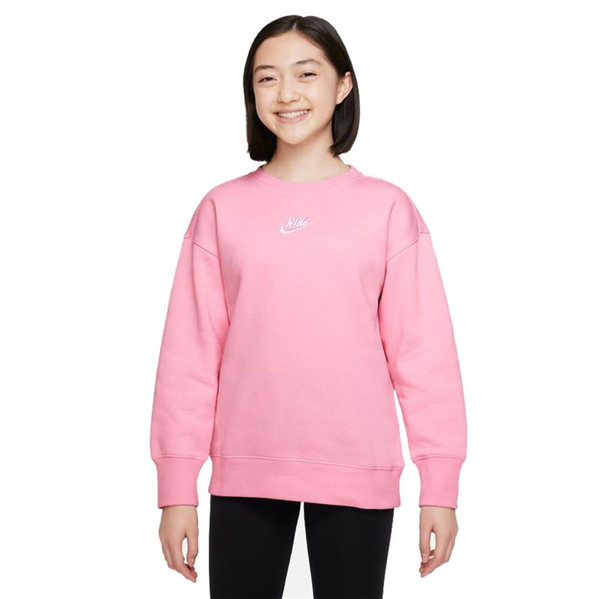 Camisola sem Capuz Menina Nike Sportswear Club Fleece Cor de Rosa