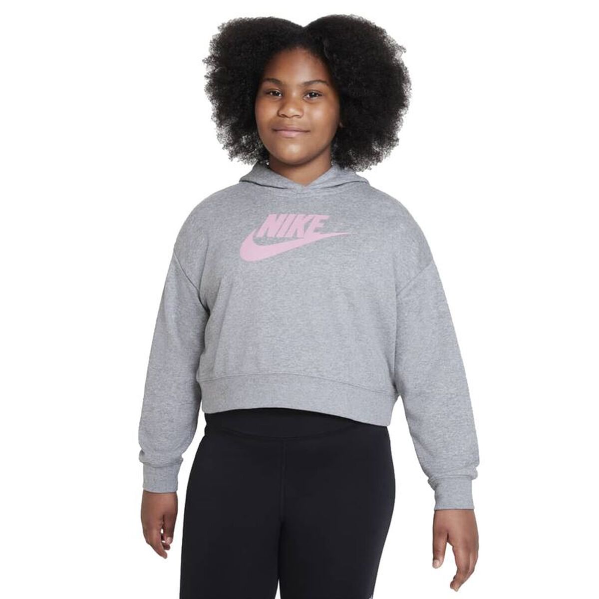 Camisola com Capuz Menina Nike Sportswear Club Cinzento
