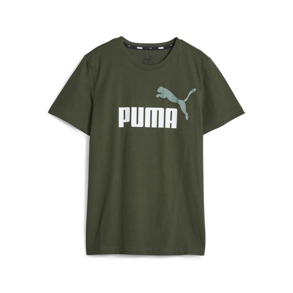Camisola de Manga Curta Infantil Puma Ess+ 2 Col Logo Verde-escuro