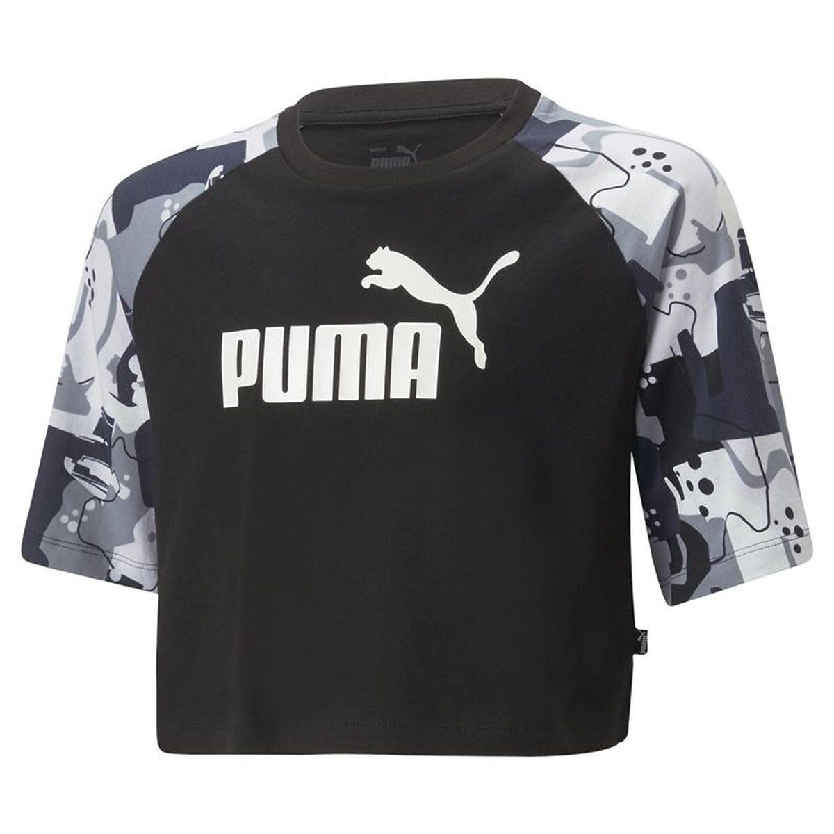 Camisola de Manga Curta Infantil Puma Ess+ Street Art Ragl Preto
