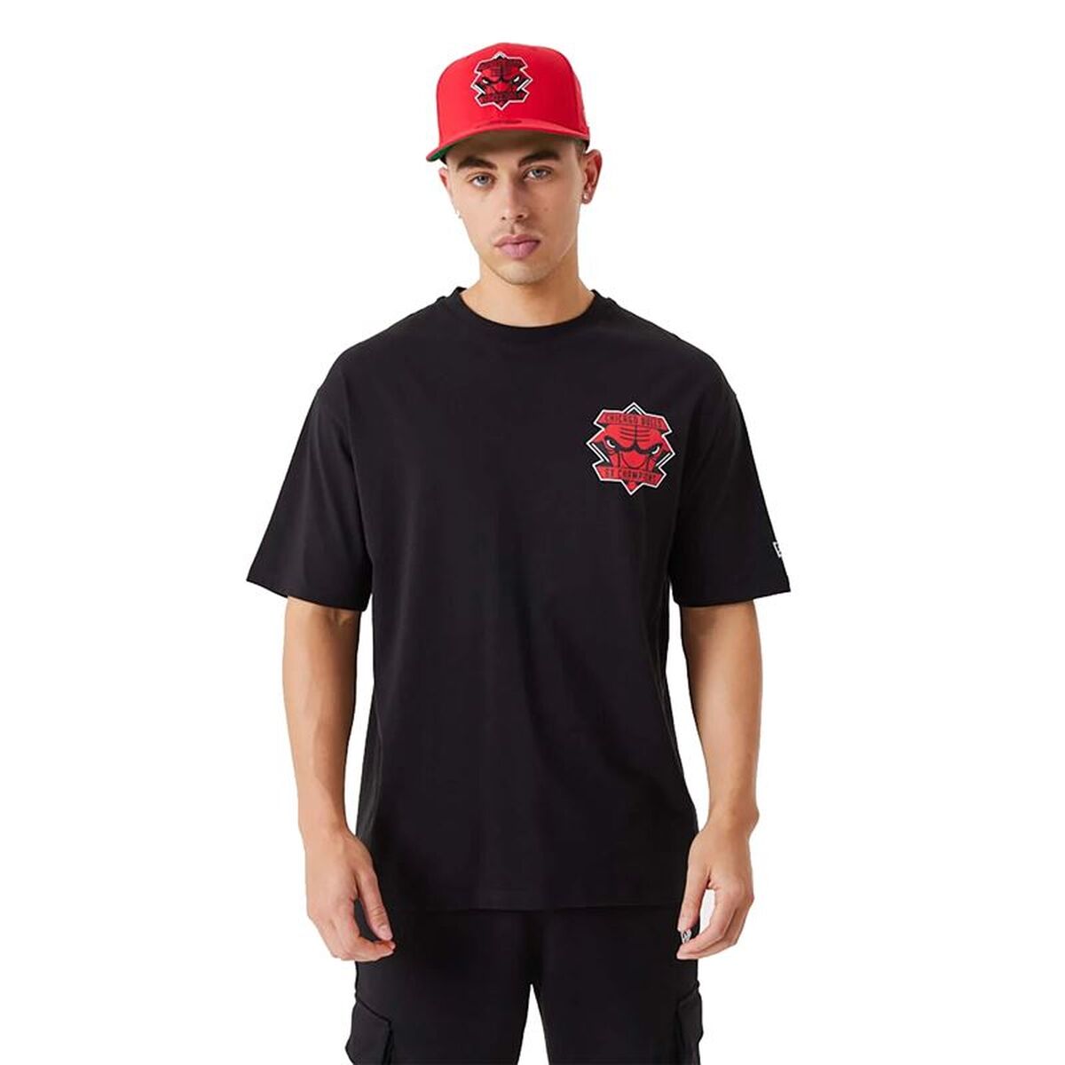 Camisola de Manga Curta Homem New Era Championship Chicago Bulls Preto