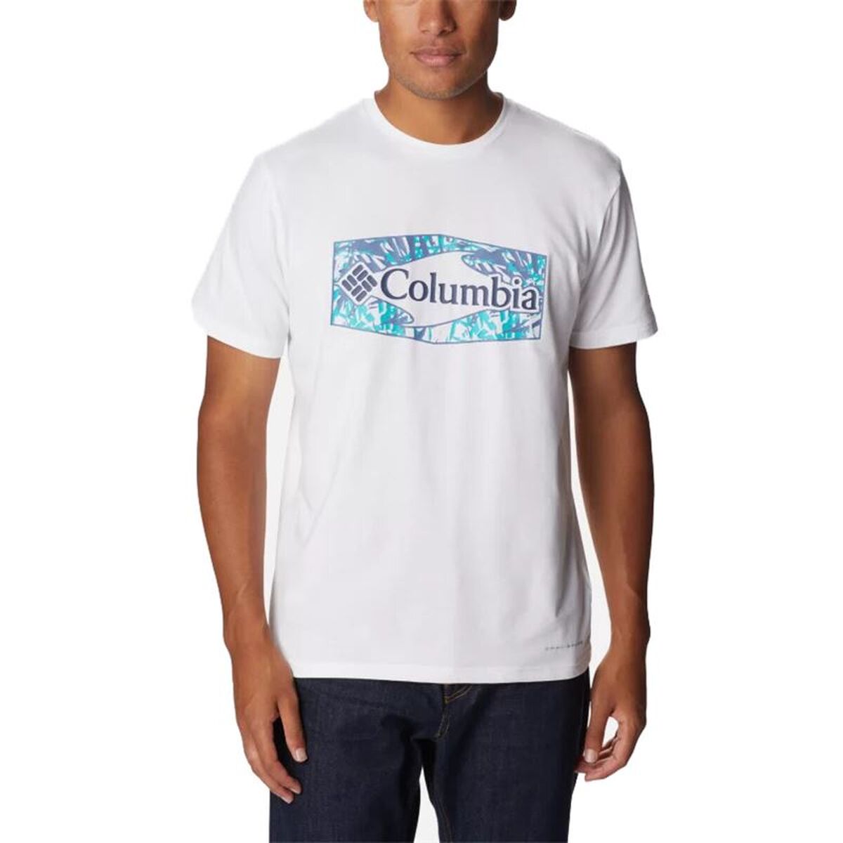 T-Shirt de Desporto de Manga Curta Columbia Sun Trek™ Graphic Branco