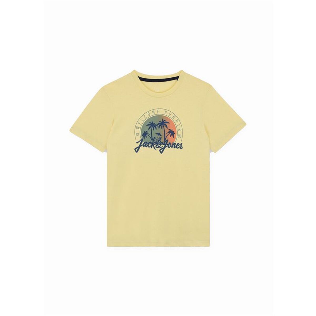 Camisola de Manga Curta Infantil Jack & Jones Jjsummer Smu Vibe Ss Crew Amarelo