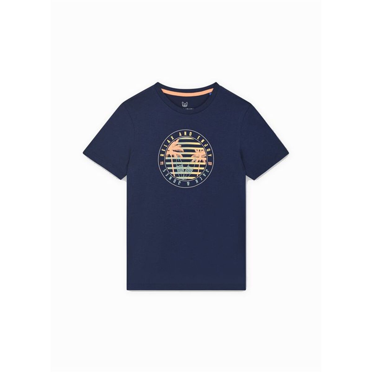 Camisola de Manga Curta Infantil Jack & Jones Jjsummer Smu Vibe Tee Ss Crew Azul Marinho