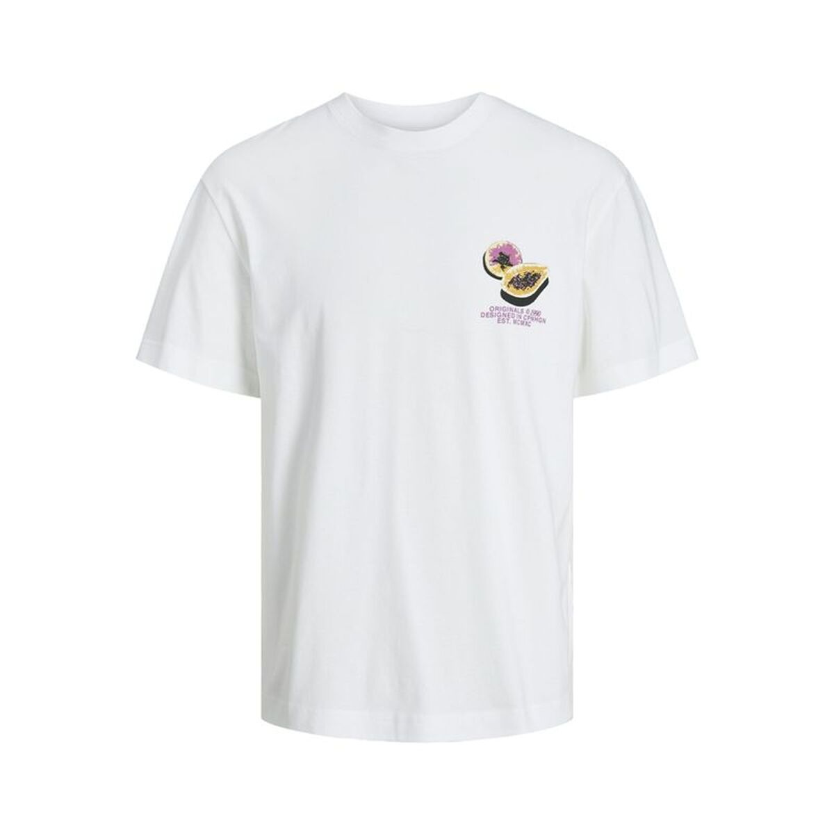 Camisola de Manga Curta Infantil Jack & Jones Jortampa Back Ss Crew Neck Branco