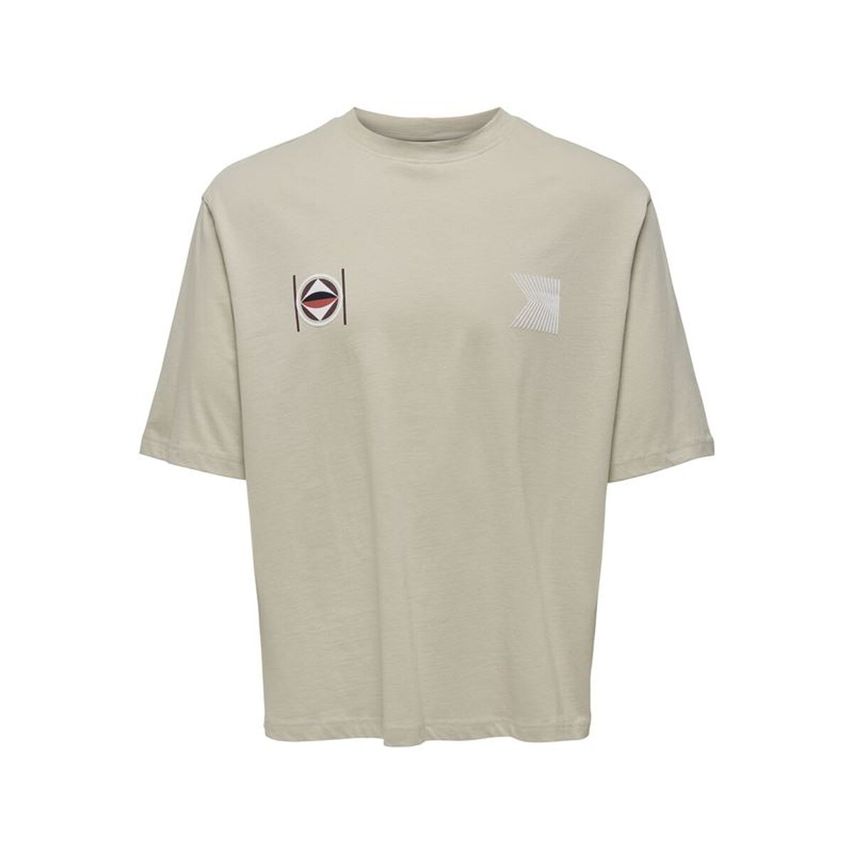 Camisola de Manga Curta Homem Only & Sons Onslenny Ovz Element Marrom claro