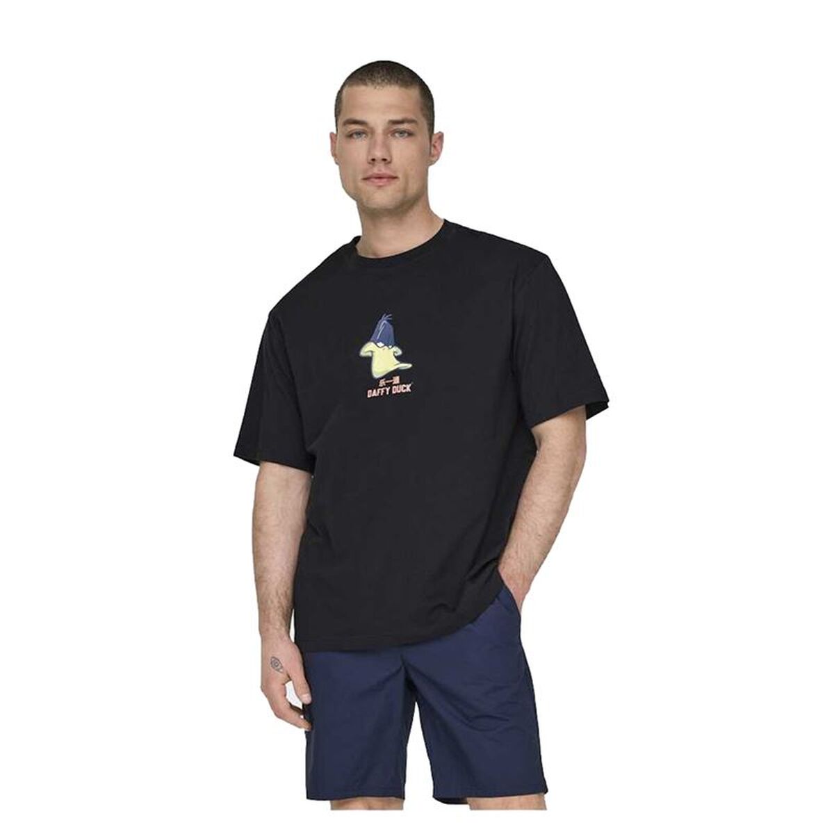 Camisola de Manga Curta Homem Only & Sons Onslooney Rlx Preto