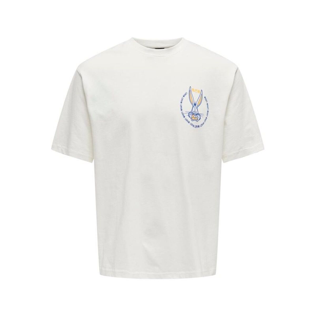 Camisola de Manga Curta Homem Only & Sons Onslooney Rlx Cloud Dancer Branco