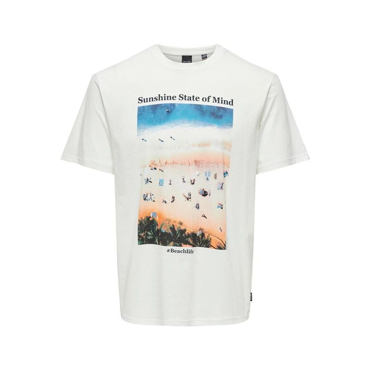 Camisola de Manga Curta Homem Only & Sons Onskolton Reg Beach Branco
