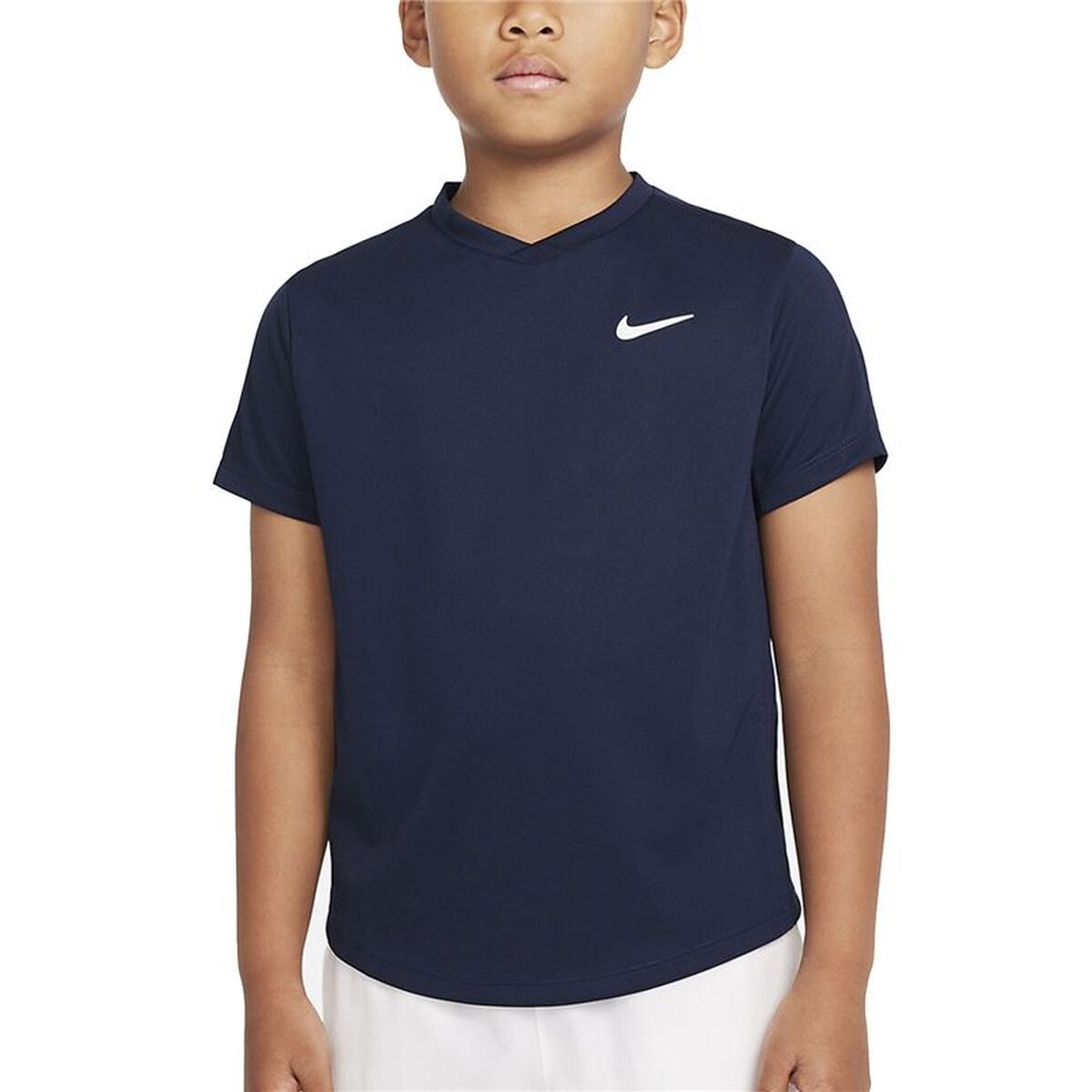 Camisola de Manga Curta Infantil Nike CV7565-451 Azul Marinho 7-8 Anos