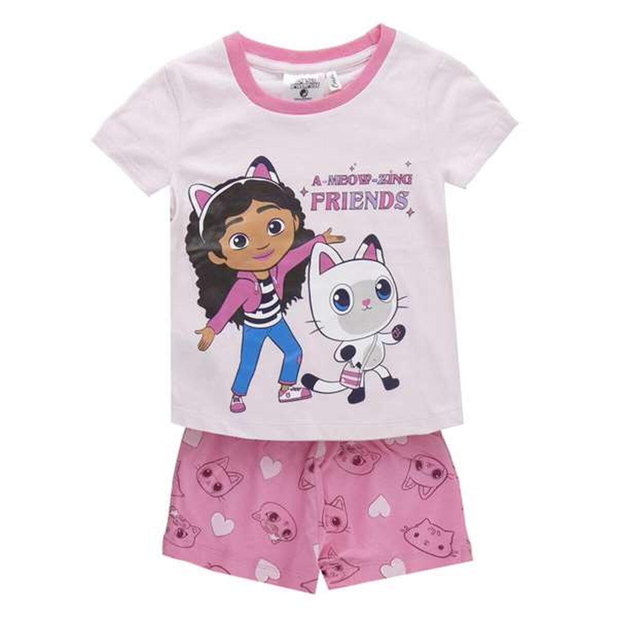 Pijama Infantil Gabby's Dollhouse Cor de Rosa