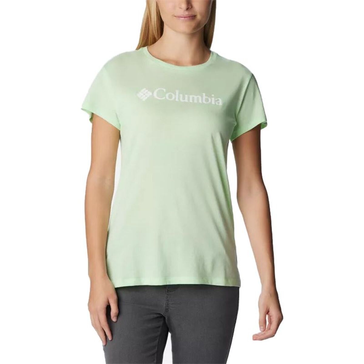 Camisola de Manga Curta Mulher Columbia 1992134372 Verde Claro