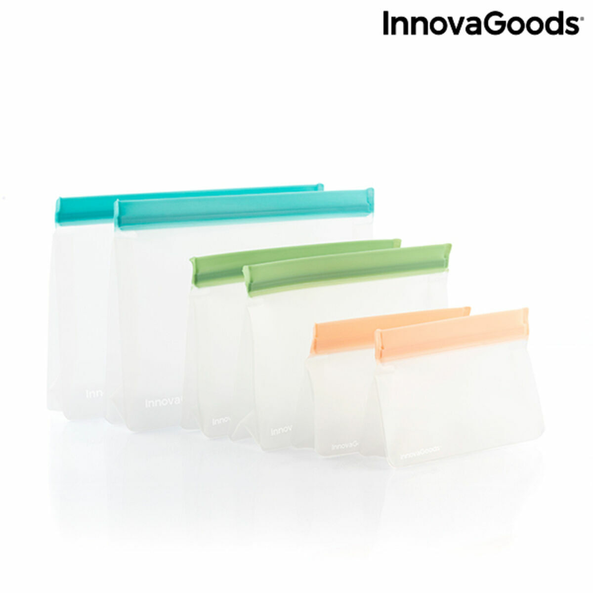 Conjunto de Sacos Reutilizáveis Herméticos InnovaGoods V0103189 Transparente 6 Unidades (Recondicionado B)