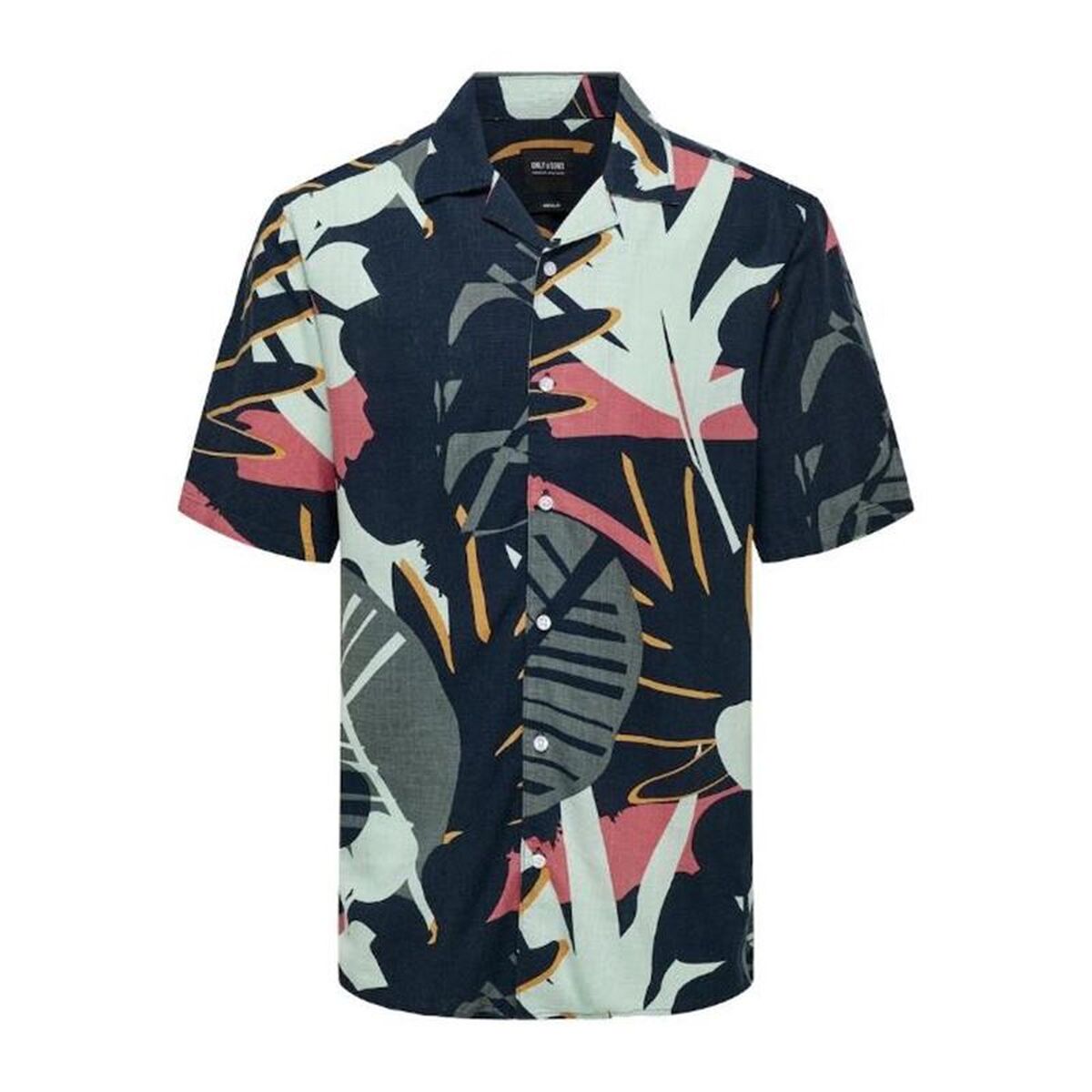 Camisa Only & Sons Onsbertil Reg Azul Marinho