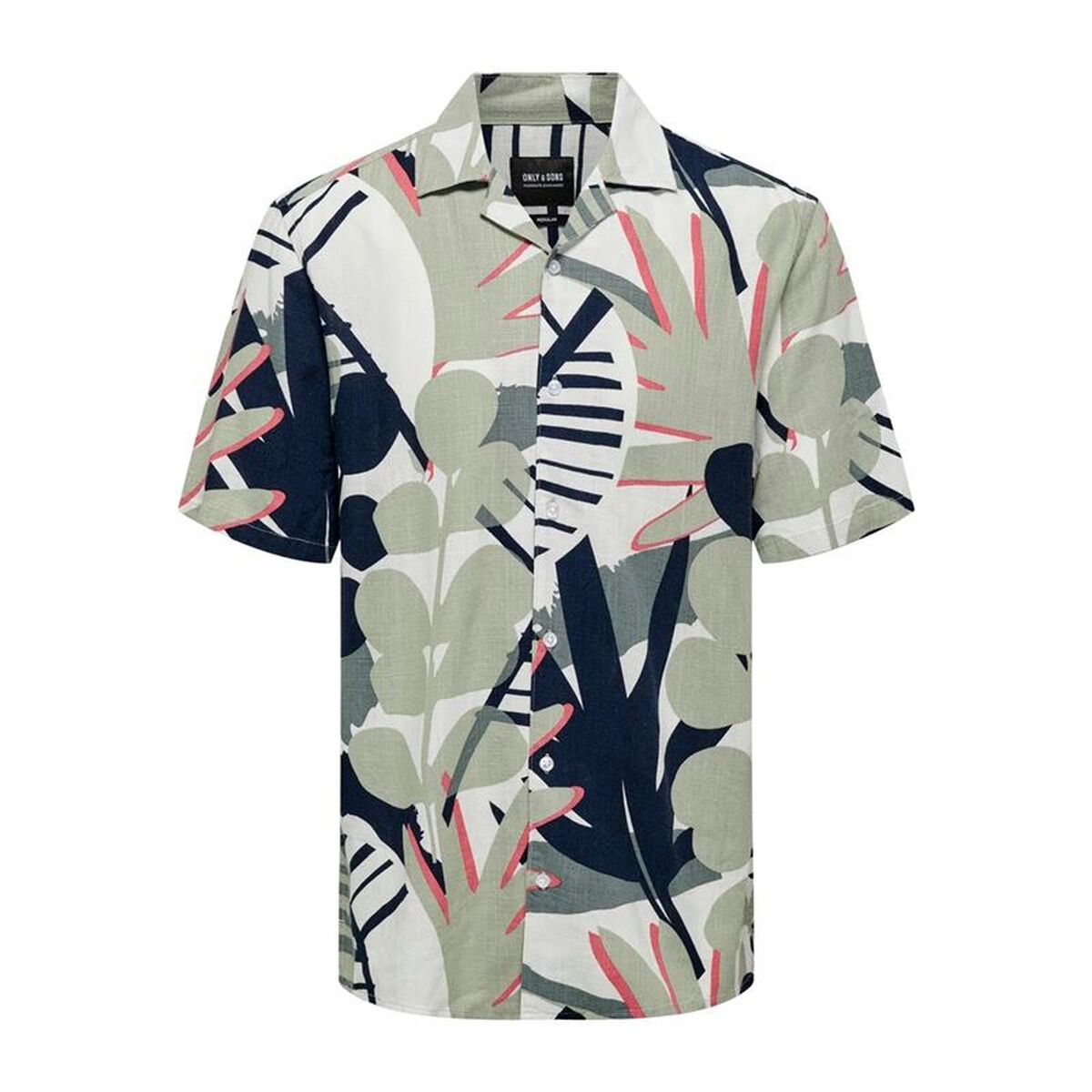 Camisa Only & Sons Onsbertil Reg Visc Linen Tea Caqui