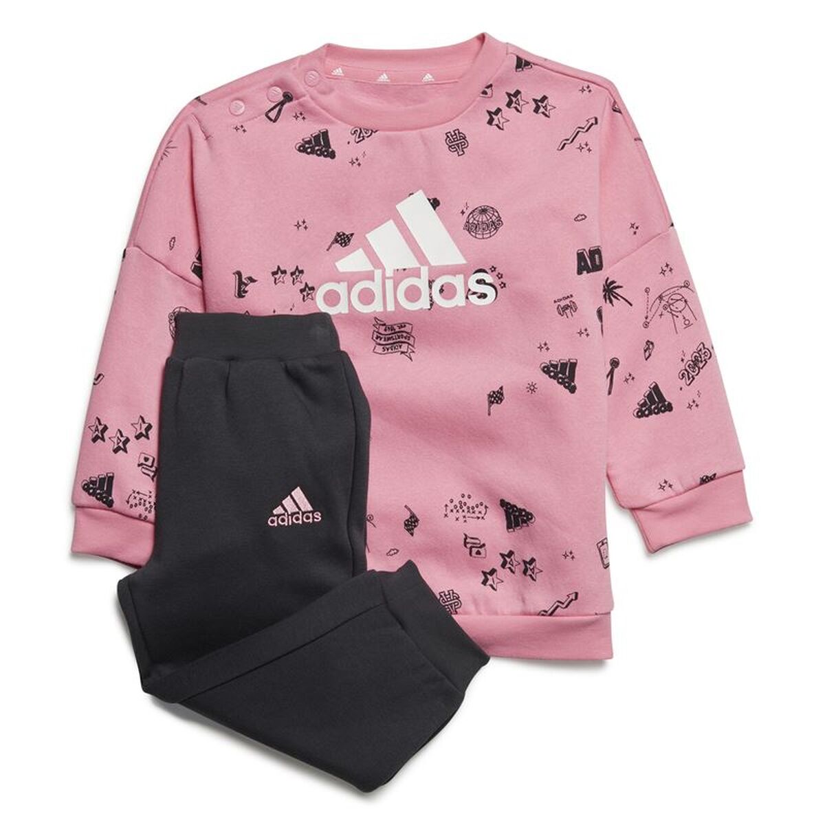 Conjunto de Desporto para Bebé Adidas Bluv Q3 Cset Cor de Rosa