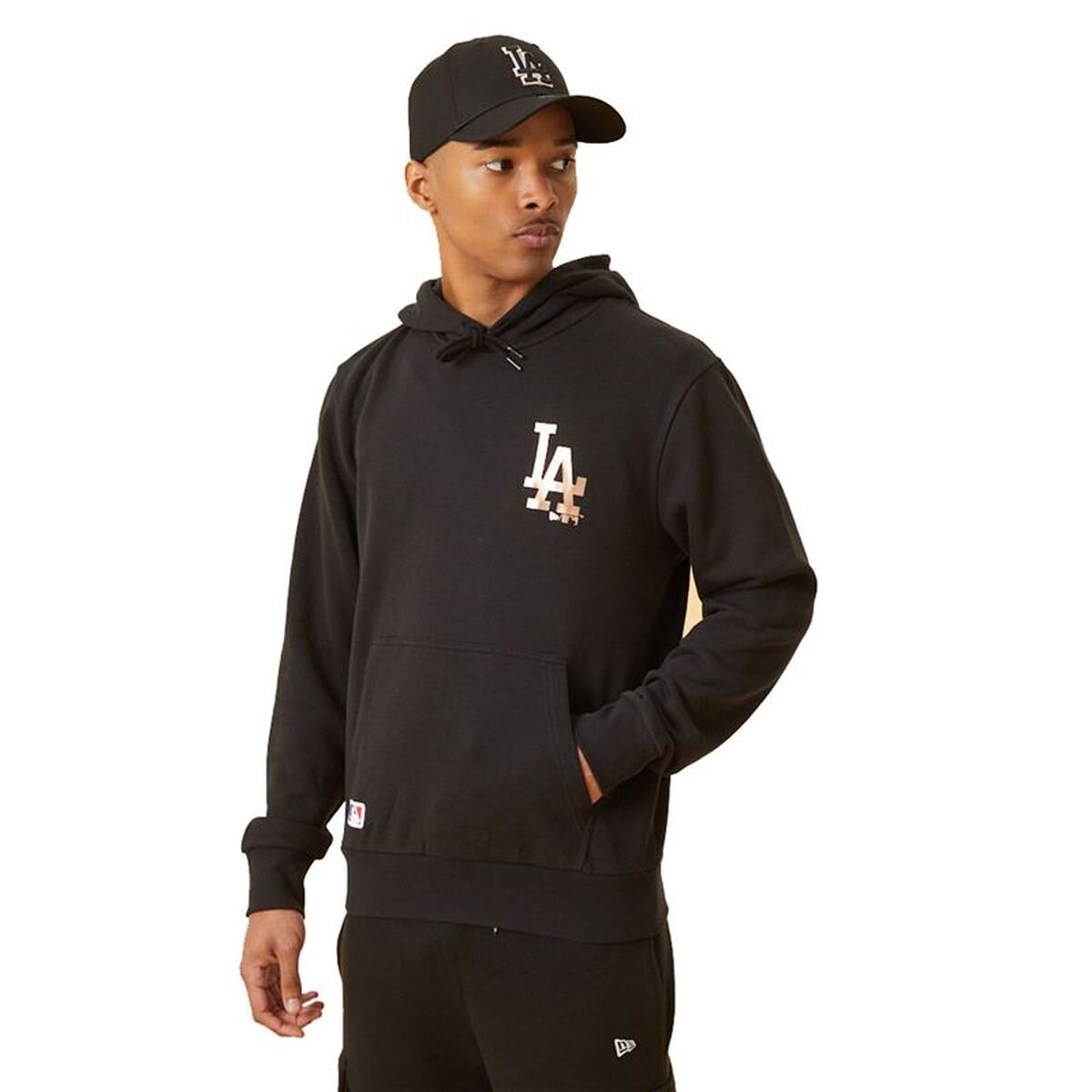 Polar com Capuz Homem New Era LA Dodger Metallic Logo Black M Preto