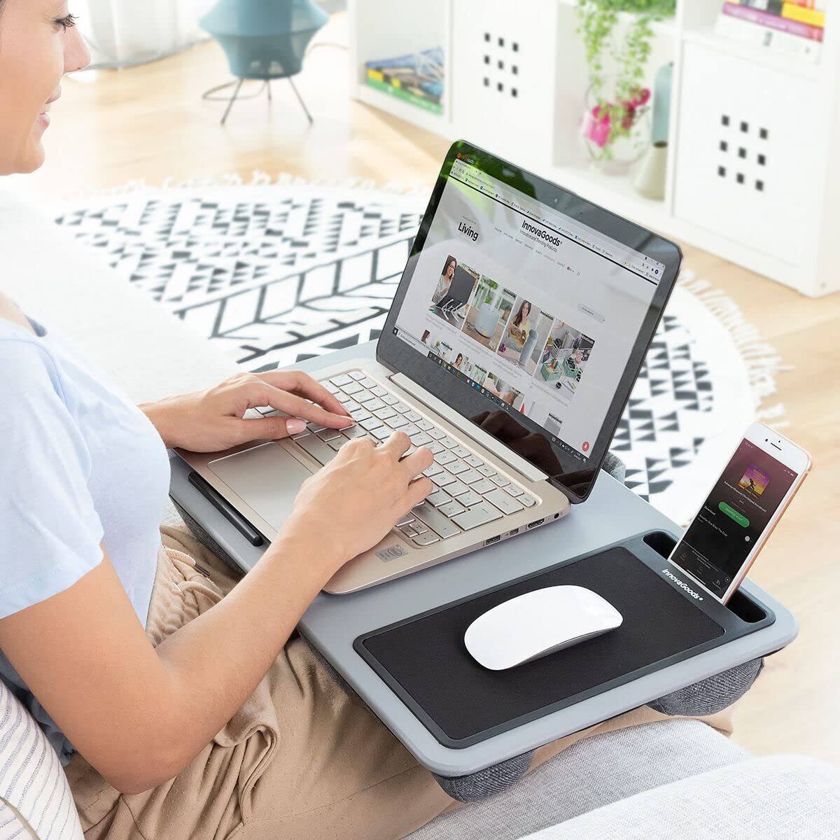 Mesa para Portátil com Almofada XL Iceberg DESKION (Recondicionado B)