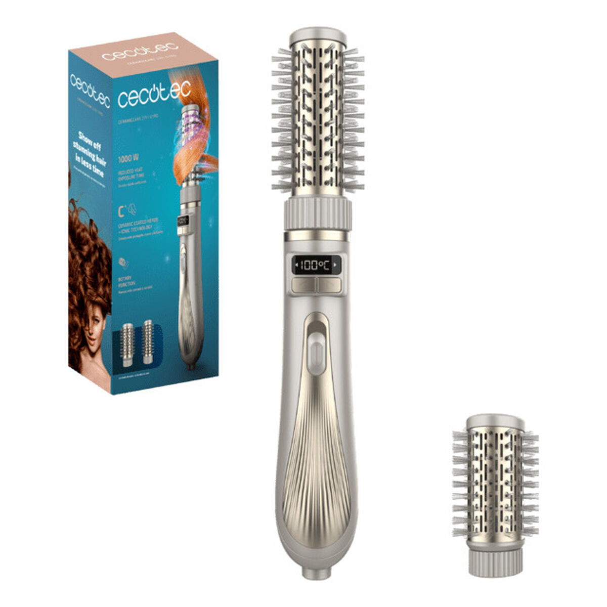Escova Térmica Cecotec CeramicCare 2in1 Gyro Ø 38 mm