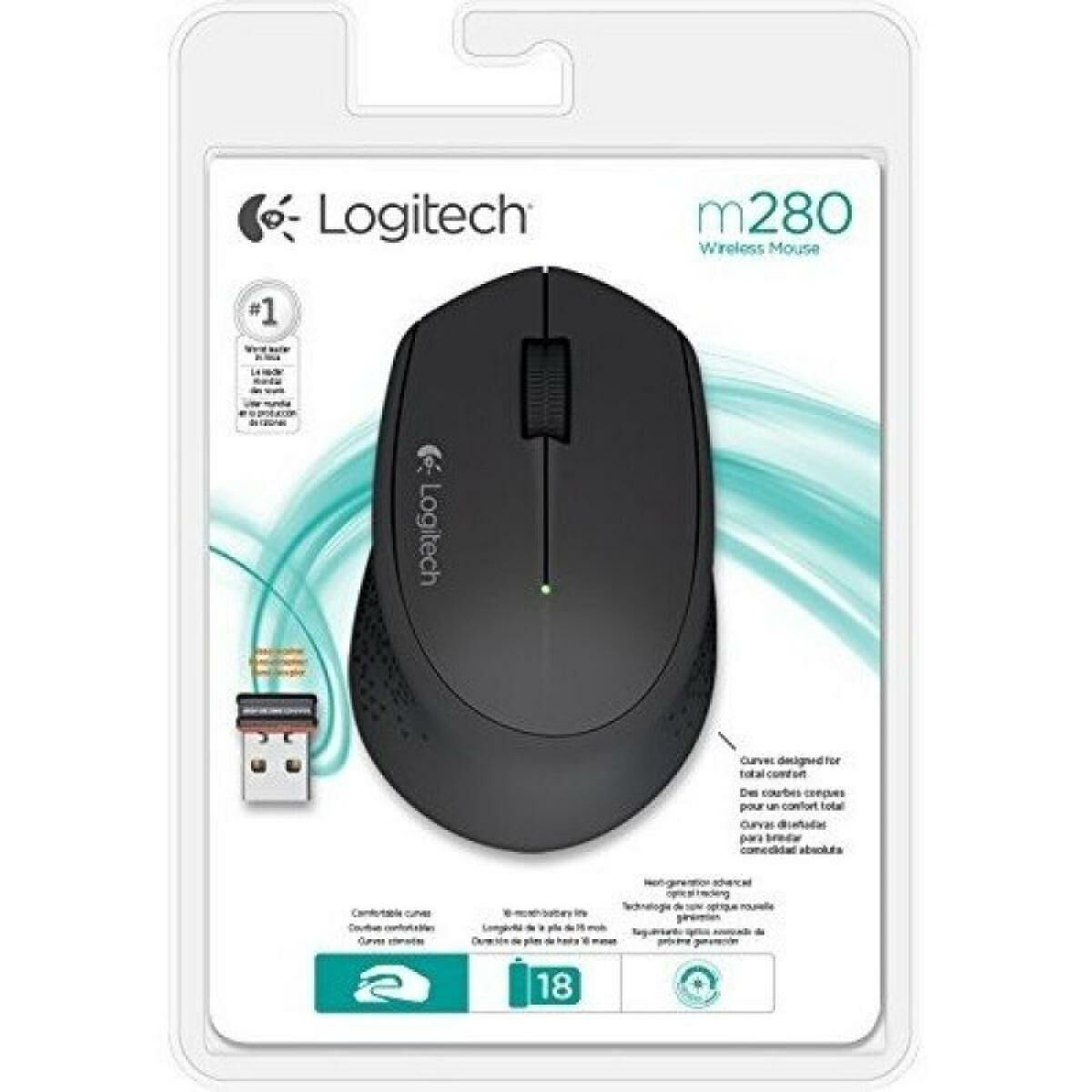 Rato sem Fios Ótico Logitech M280 Preto 1000 dpi