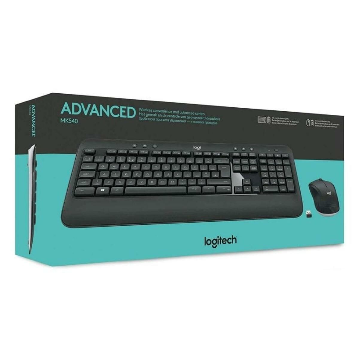 Teclado e Rato para Vídeojogos Logitech MK540 Advanced Preto Espanhol Qwerty espanhol QWERTY