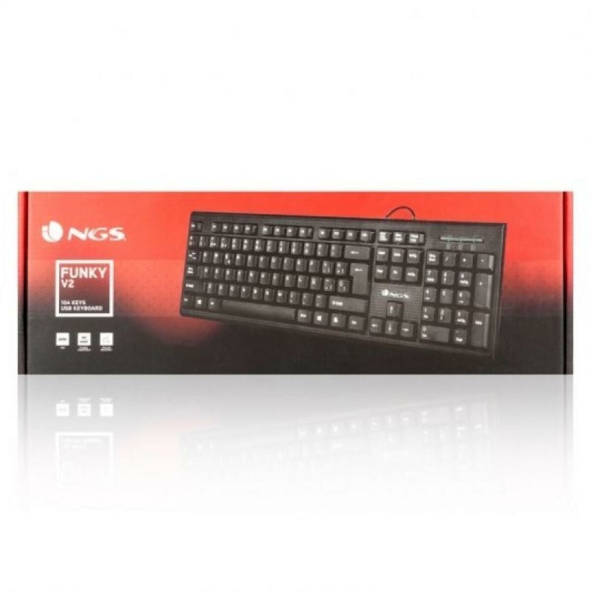 Teclado NGS NGS-KEYBOARD-0344 Preto Qwerty espanhol