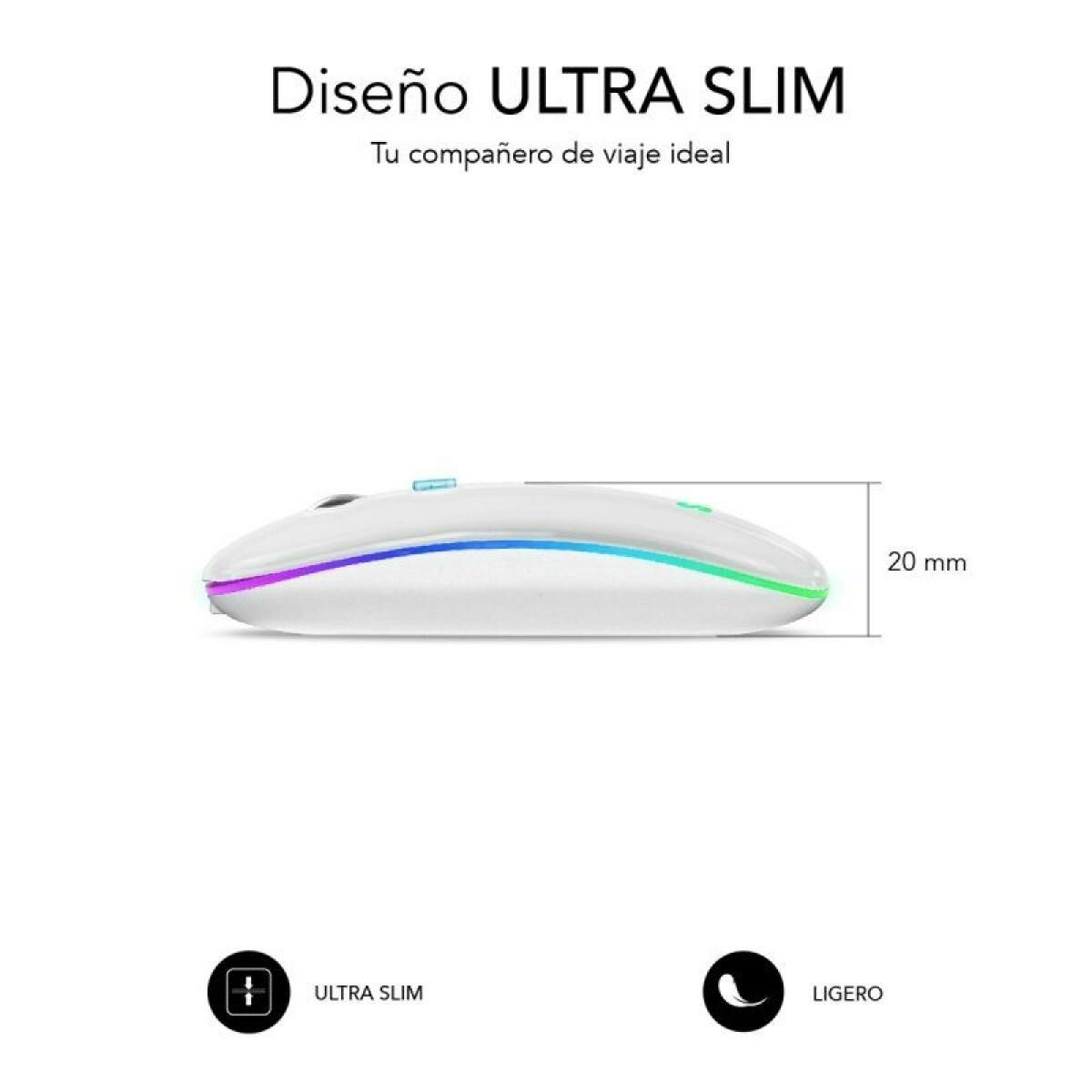 Rato Bluetooth sem Fios Subblim SUBMO-LDFLAT2 Branco 1600 dpi
