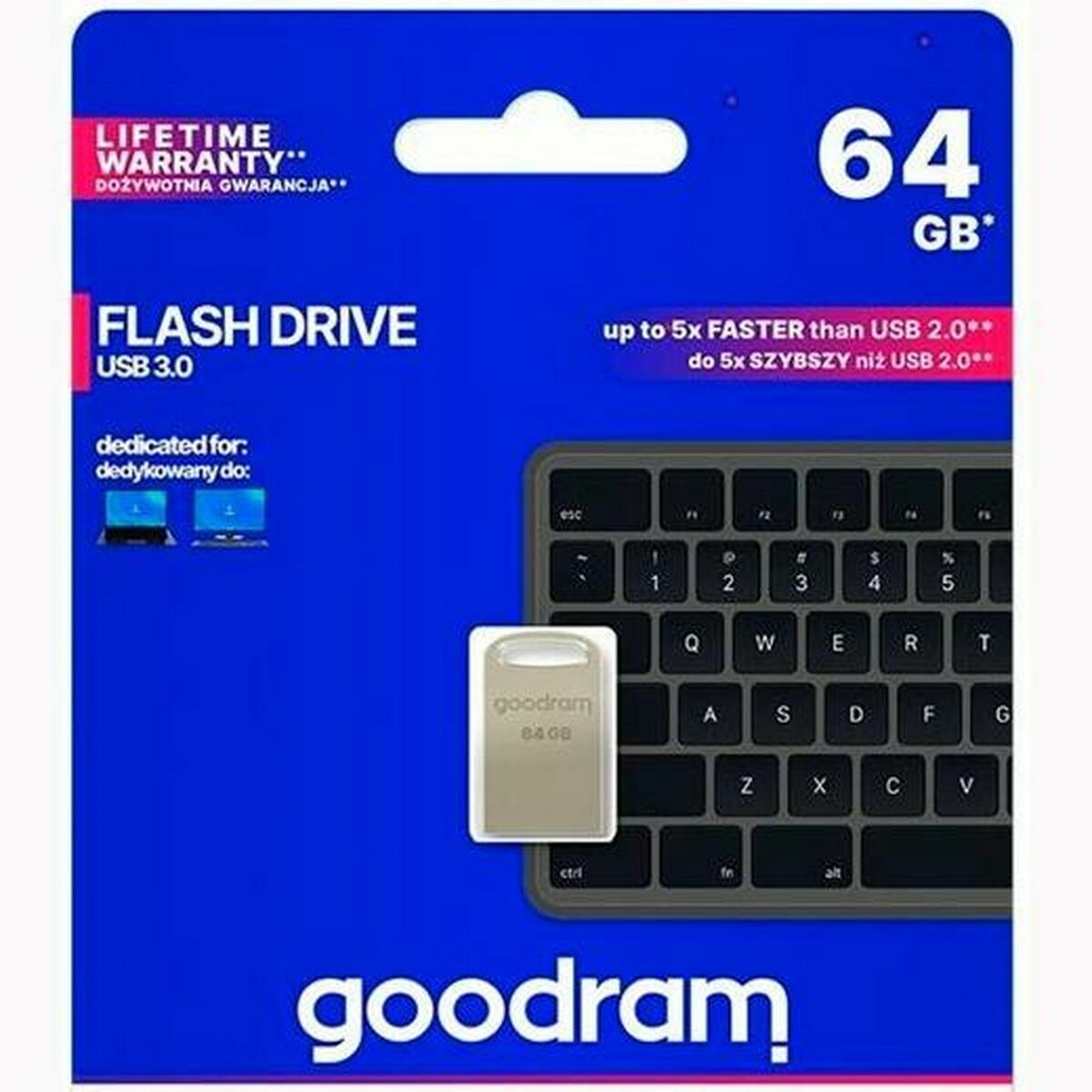 Memória USB GoodRam UPO3 Cinzento Prateado 64