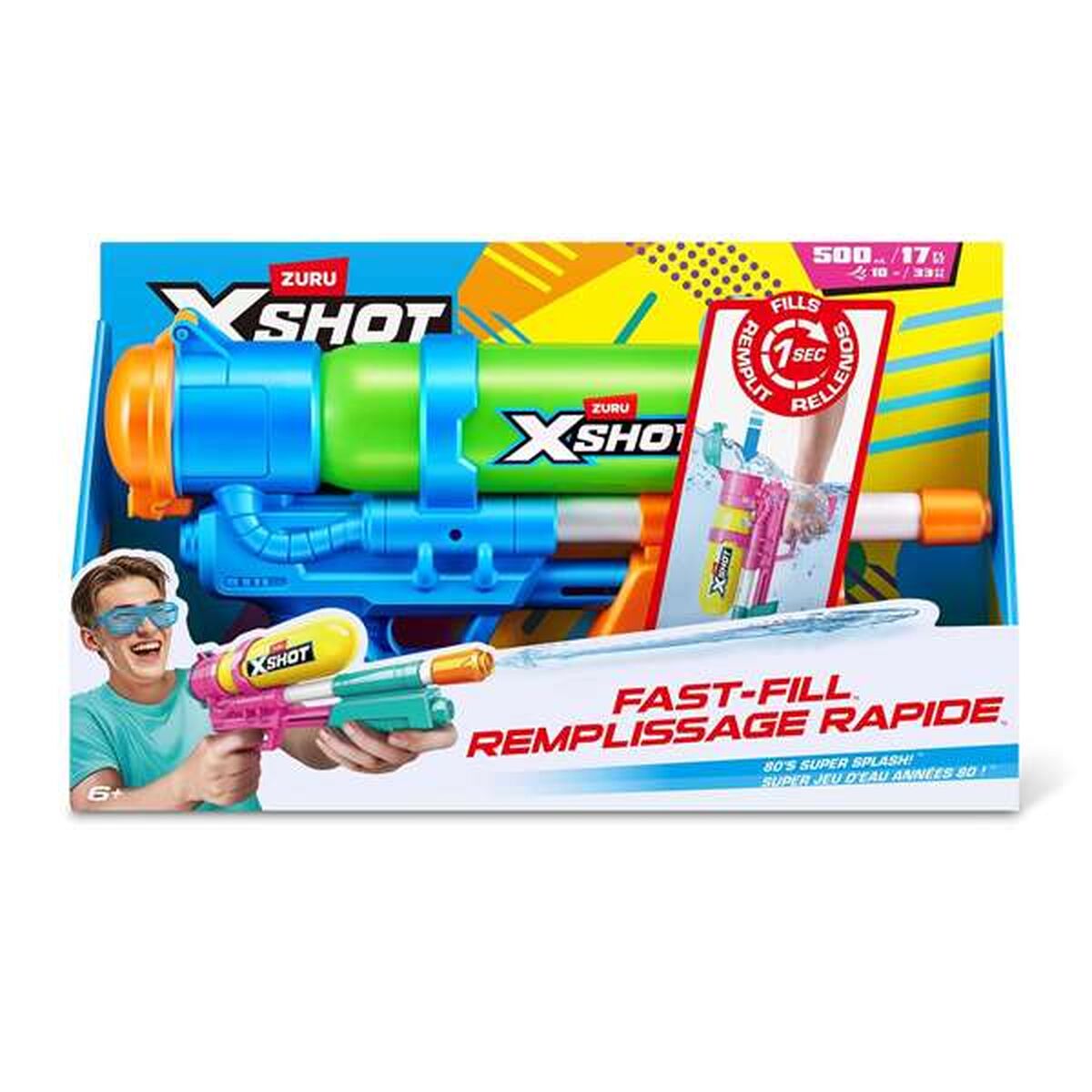 Pistola de Água Zuru X-Shot Retro 80's Super Splash 22 X 40 X 7,6 CM