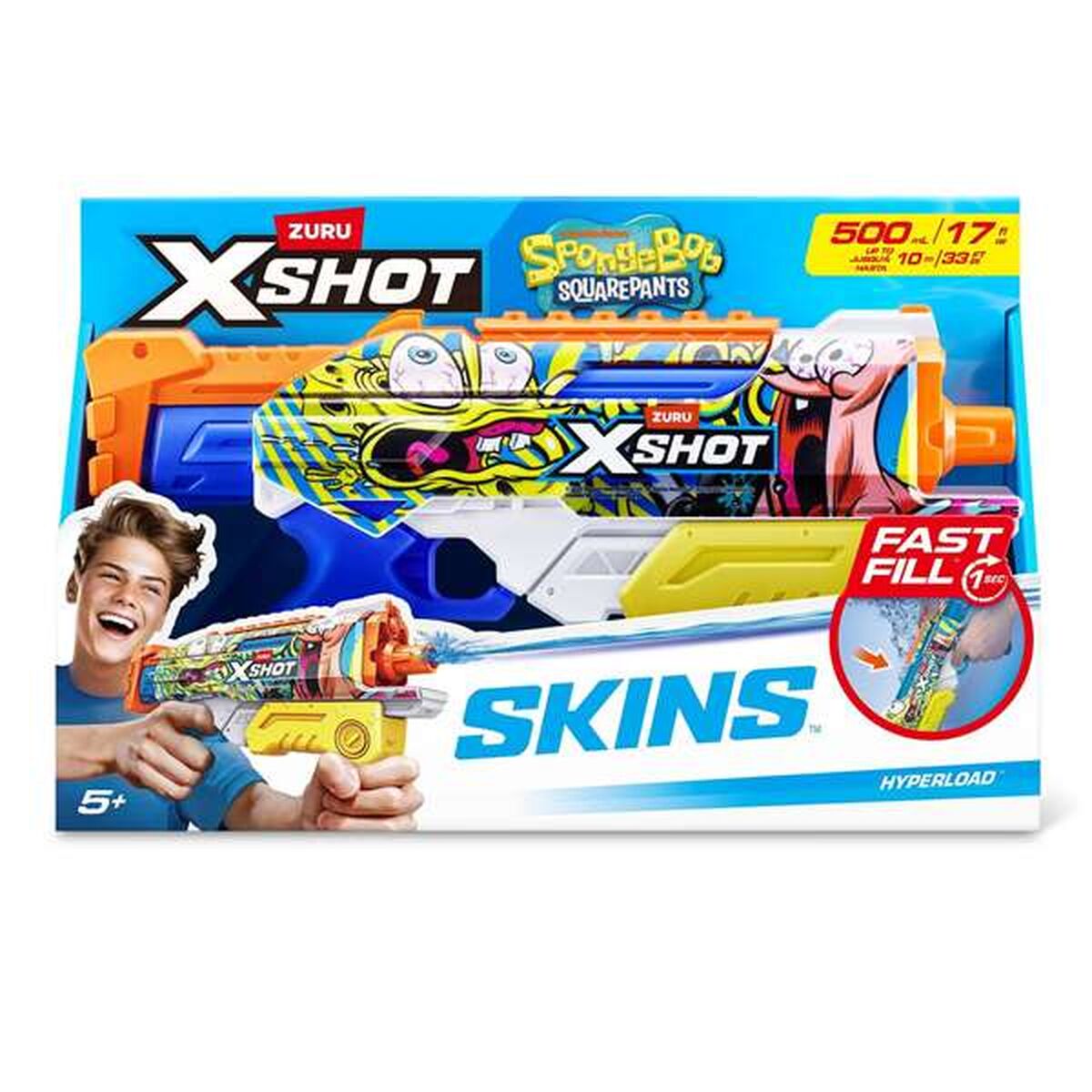 Pistola de Água Spongebob X-Shot 18,7 X 34 X 6 CM