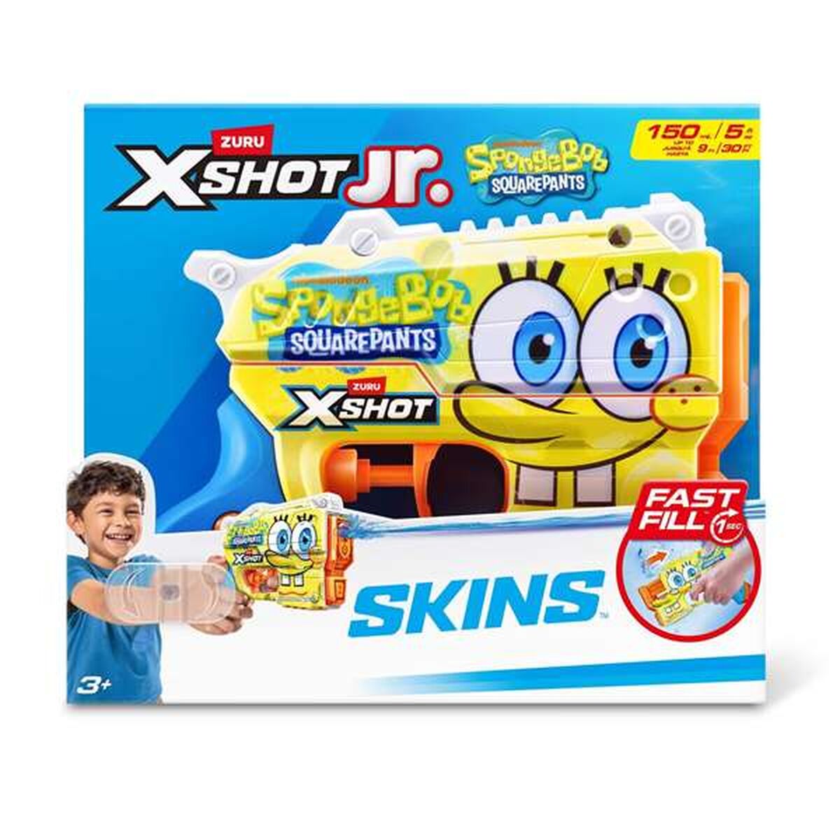 Pistola de Água Spongebob X-Shot 10 X 14,8 X 4,5 CM